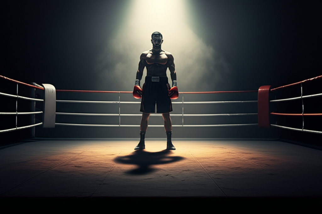 A boxer in a ring